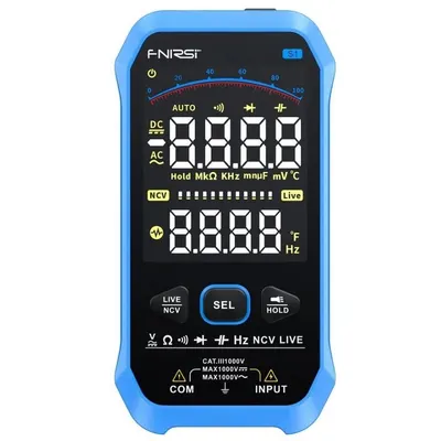 Multimetru digital Smart, afisaj color, tester de tensiune, termometru, AC/DC 1000, FNIRSI S1 / MULTIM-S1-FNR 5948636045956 / 5907085527369