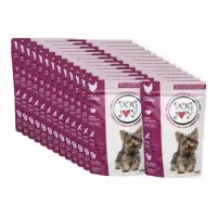 Set 24 buc x 100 gr Hrana umeda pentru caini Dog Joy Junior cu pui in sos