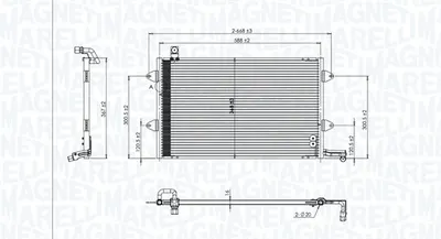 Radiator AC condensator potrivit VW GOLF III, GOLF IV, VENTO 1.4-2.9 10.91-05.04
