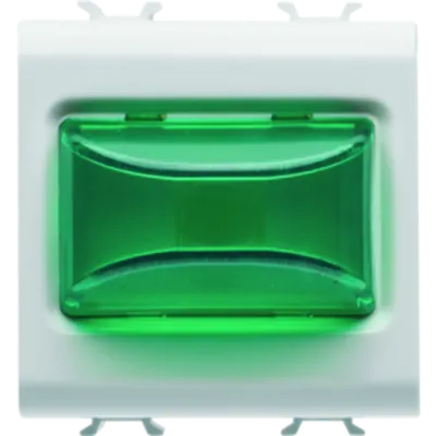 Protruding Indicator Lamp - 12v Ac/dc / 230v Ac 50/60 Hz - Green - 2 Modules - White - Chorus