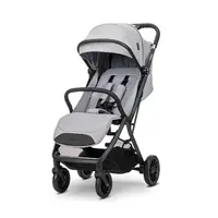 Carucior pentru copii Calista Grey, pliere automata, cadru din aluminiu, spatar reglabil 3 pozitii, copertina extensibila, 0-48 luni, pana la 22 kg