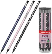 Creion grafit negru Erich Krause - Dots, HB, sortiment
