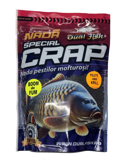 Pelete 4MM, BOOM DE FUM SPECIAL CRAP, aroma de KRILL, 750gr, Dual Fish