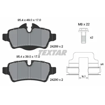 Set placute frana, frana disc TEXTAR 2428901