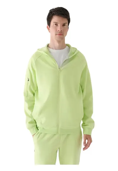 Hanorac barbati gluga integrata - bumbac/poliester/elastan - verde