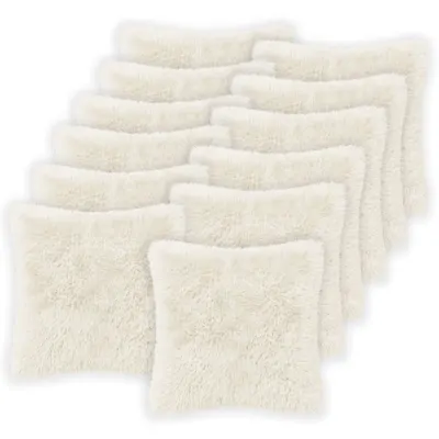 vidaXL Husă pentru pernă 12 pcs HEERLEN Alb 45 x 45 cm Fleece PV
