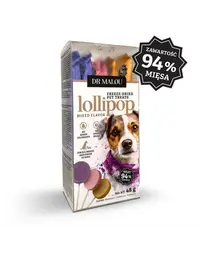 DR MALOU Lollipop acadele liofilizate din carne pentru câini arome mixte 2x48 g (6 bucăți)