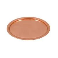Tava rotunda din cupru lucios pentru servit cafea si ceai 24 cm