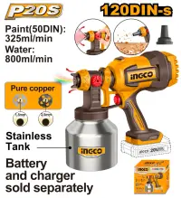Pistol Vopsit Electric 20V 800ml/min Vascozitate 120DIN-s Rezervor Inox 800ml CSGLI20041 – pistol pulverizare reglabil pentru vopsea si lac