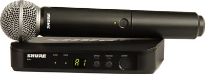 Sistem de microfon wireless Shure - BLX24E/SM58, negru