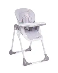 Scaun de masa pentru copii Sweet Nature Grey Deer cu inaltime reglabila, pliabil, spatar reglabil, roti ,husa impermeabila detasabila, suport picioare reglabil, tavita dubla,centuri de siguranta,sistem siguranta antialunecare