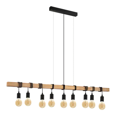 Lampa suspendata TOWNSHEND brown, negru 220-240V,50/60Hz