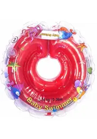 Colac de gat pentru bebelusi Babyswimmer rosu cu zornaitoare 6-36 luni