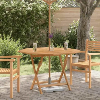 vidaXL Masă de grădină pliabilă, 110x110x75 cm, lemn masiv de tec
