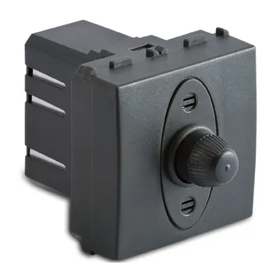 Dimmer pentru sarcina rezistiva, 2 module, cu buton comutator, compatibile cu filtru RFI, 100-500W/230V~ AC, gri