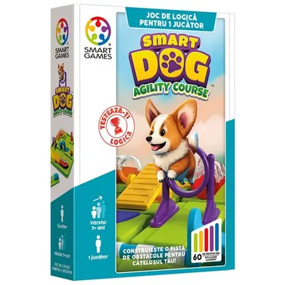 Smart Games - Smart Dog, joc de logica cu 60 de provocari, 7+ ani, editie lb. Romana