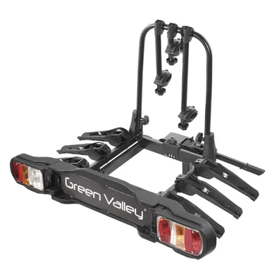 Suport pentru 3 biciclete, Green Valley Discovery 160514-3, cu prindere pe carligul de remorcare, Negru
