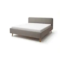 Pat matrimonial taupe tapițat fără somieră 140x200 cm Mattis – Meise Möbel