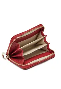Portofel dama - piele naturala - rosu - One Size INTL