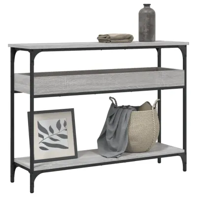 vidaXL Măsuță consolă cu raft gri sonoma 100x29x75 cm lemn prelucrat