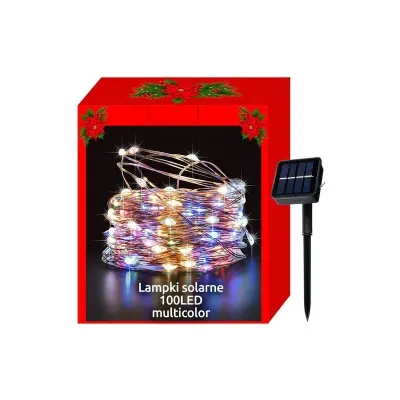 Instalatie multicolora de Craciun, 100 LED-uri, 8 moduri iluminare, aprindere automata, 12 m