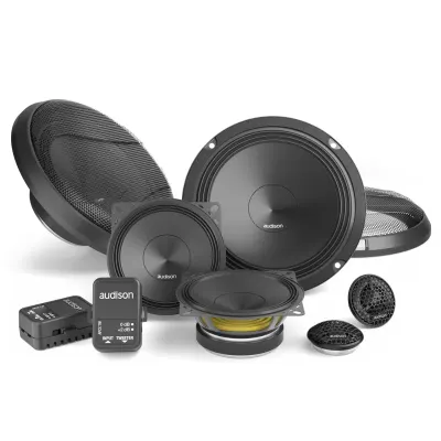 Difuzoare auto Audison Prima APK 163 set sistem 3 căi, 165mm, 125W RMS, 4Ω, set 6 difuzoare + accesorii