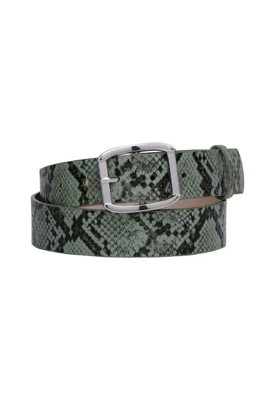 Curea cu aspect de piele de crocodil si catarama metalica
