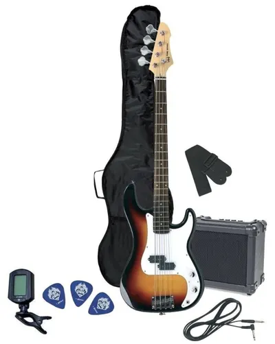 Set chitară bas cu accesorii Gewa - RCB-100, 3-Tone Sunburst