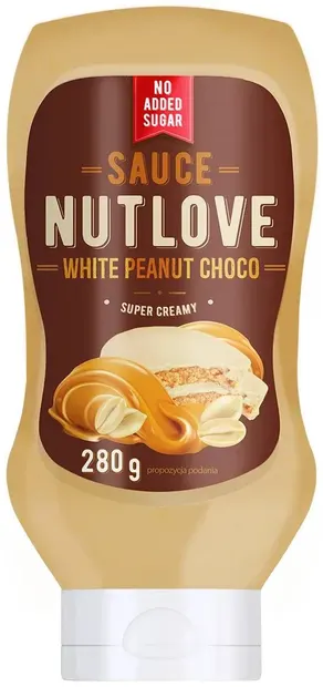 Nutlove Sirop dietetic, ciocolată albă cu arahide, 280 g, AllNutrition