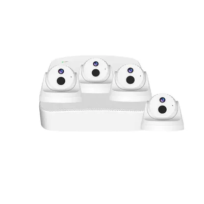 Kit supraveghere interior Dome IP Tenda K4P-4CR, 4 canale, 4 MP, IR 30 m, 4 mm, PoE, microfon