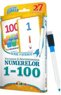 Formarea si descompunerea numerelor 1-100. Scrie si sterge. 27 de cartonase