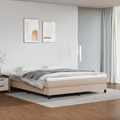 vidaXL Saltea cu arcuri buzunar, fermitate medie, cappuccino, 180x200x20 cm, piele eco