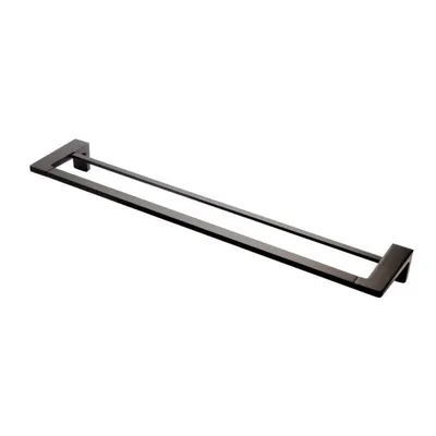 Suport prosop baie dublu FDesign Piazza, 60 cm, negru mat
