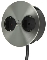 Contact pentru încorporare Bachmann - TWIST, 2x Schuko, 2 m, inox