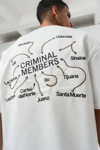 Tricou Oversize Criminal Members – White Tses9(238) (mărime: L)