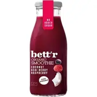 Smoothie cu Zmeura, Acai si Cocos fara Zahar Adaugat Ecologic/Bio 250ml