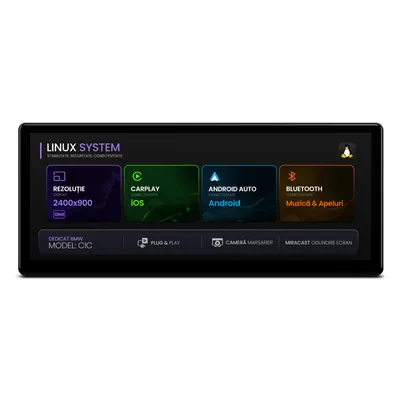 Navigatie BMW Seria 3 E90 E91 E92 E93 (2005-2012), Linux OS OEM, Varianta CIC, CarPlay Android Auto Wireless, MirrorLink, Camera AHD, 12.3 Inch