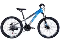 Bicicleta copii Mercury Aluminiu, 24″, 130-160 cm, 21 viteze, Albastru/Gri