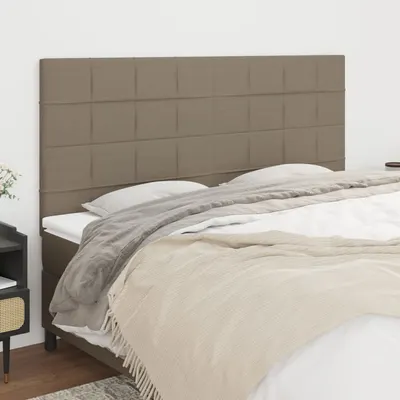 vidaXL Tăblie de pat gri taupe 160x5x118/128 cm, material textil