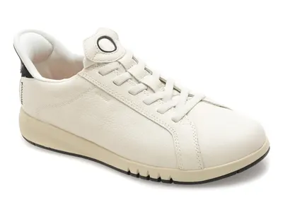 Pantofi sport GEOX albi, U65MUA, din piele naturala