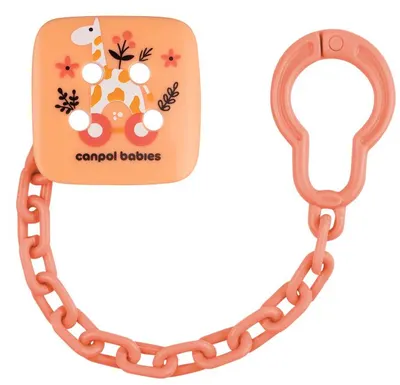 Clips pentru suzetă cu lanț Canpol - Toys, roz
