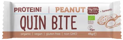 Baton proteic bio, arahide, 45 g, Quin Bite