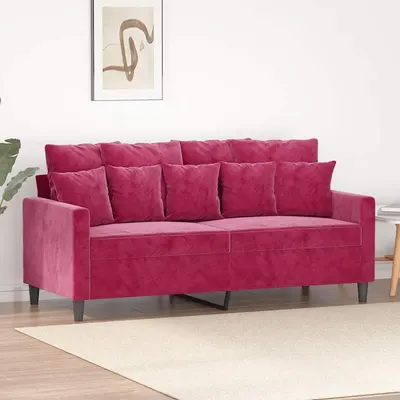 vidaXL Canapea cu 2 locuri, roșu vin, 140 cm, catifea