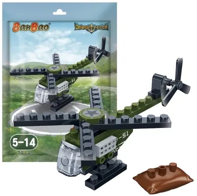 Mini set de construcții BanBao - Elicopter militar, 29 piese
