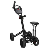 vidaXL Troler de golf cu scaun Negru Aluminiu Pliabil