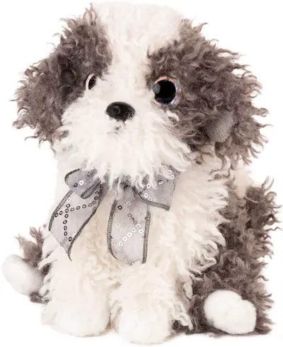 Jucărie de pluș Amek Toys - Dog sitting, gri, 22 cm
