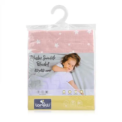 Scutec pled muselina 80x80 cm Rose with Stars