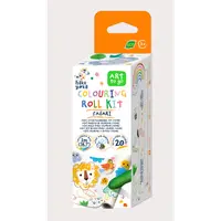 Kit rola de desenat - 2 m, include stickere si 4 creioane colorate cerate, Safari - Haku Yoka