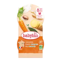 Meniu tocanita de legume, curcan si orez Bio, 2 x 200g, BabyBio