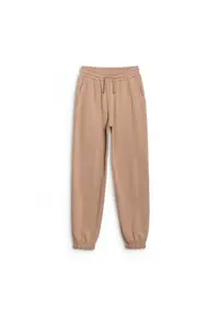 Pantaloni sport copii bej - oversize - 78% bumbac - pentru fete